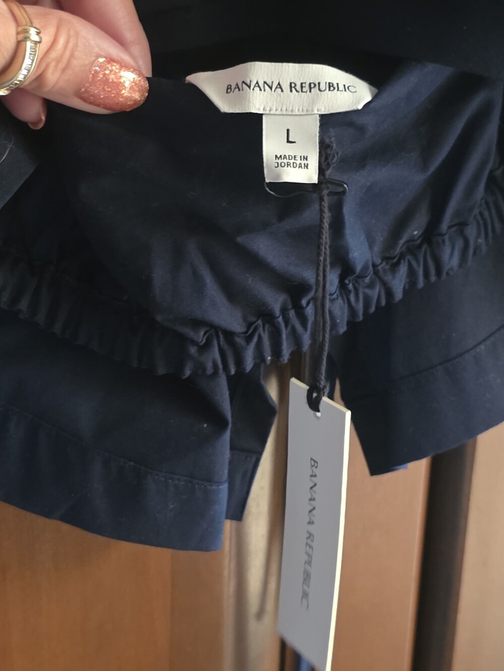 NWT Banana Republic cotton poplin cropped top Navy Blue - Picture 7 of 8